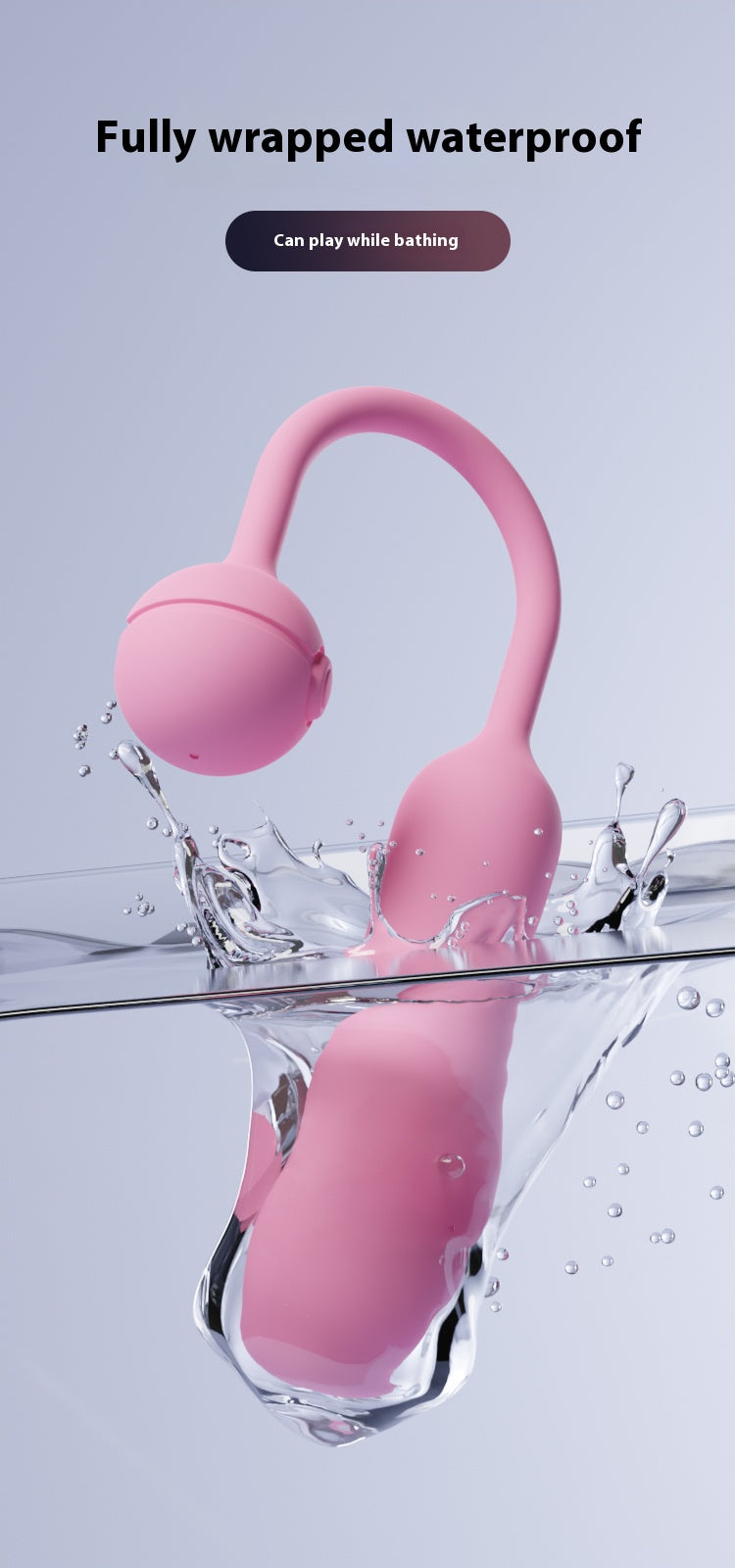 【Pink PoP】Vibration , fully wrapped, double-layer liquid silicone, small-sized waterproof, silent, multi-frequency adjustable