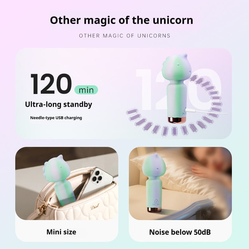 【Pink PoP】Vibrator, unicorn-shaped, mini AV stick, for women, cute and small, easy to carry
