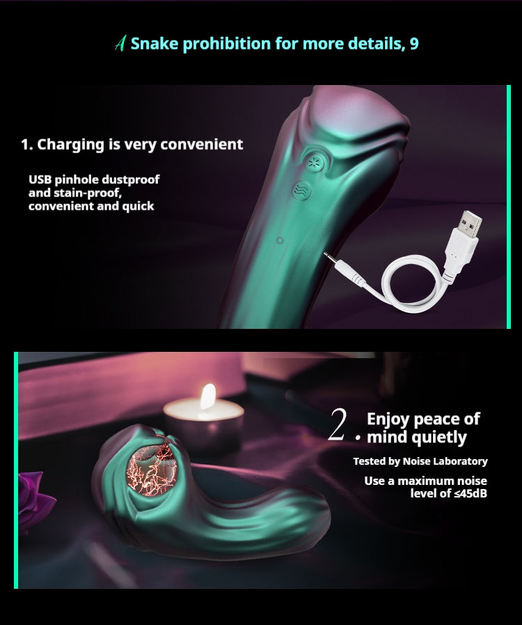 Enchanted Serpent Pulse Vibrator With Mystical Plasma Globe