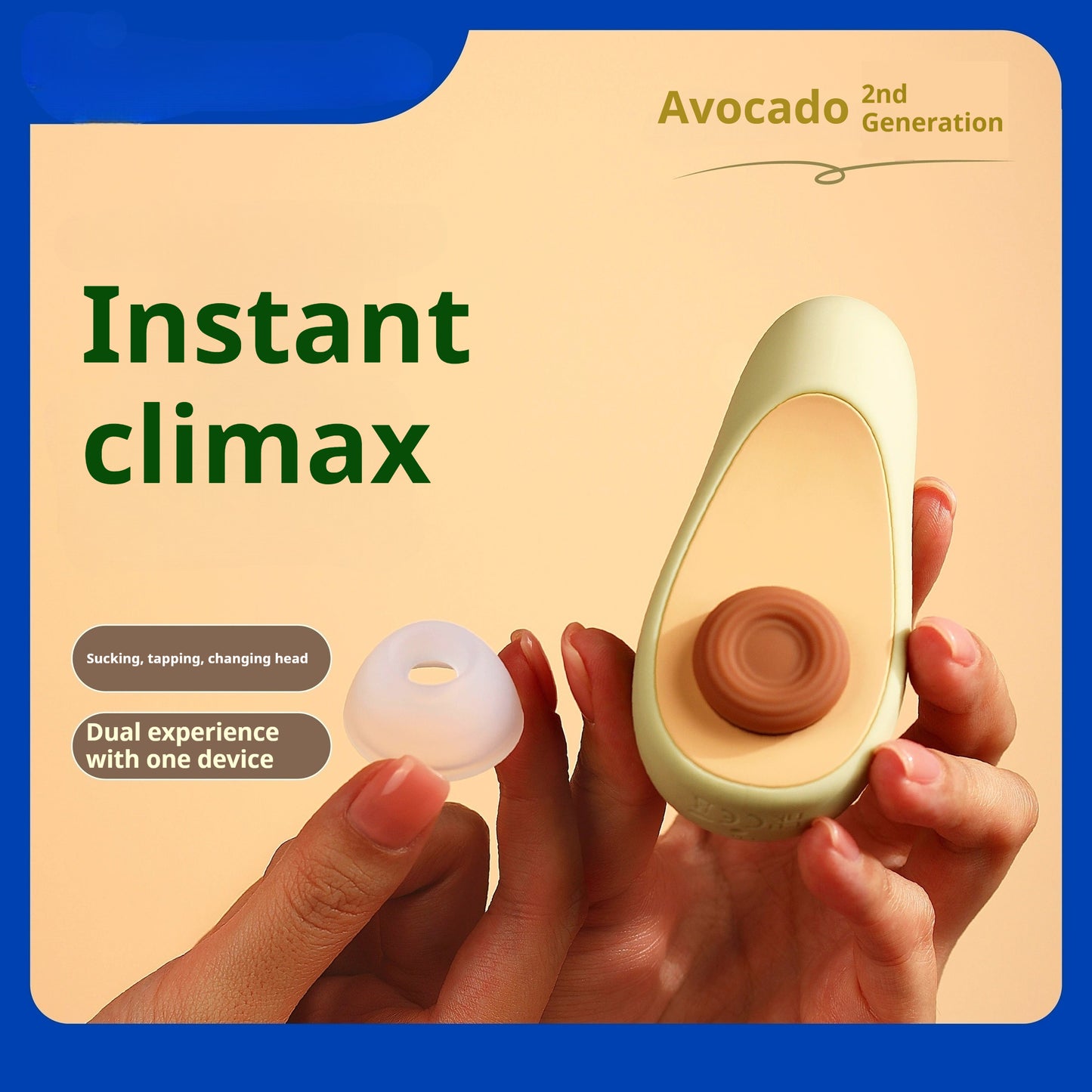 【Pink PoP】For women, mini jumping egg, vibrating stick, sucking, multi-functional in one, avocado shape, concealed and convenient to carry