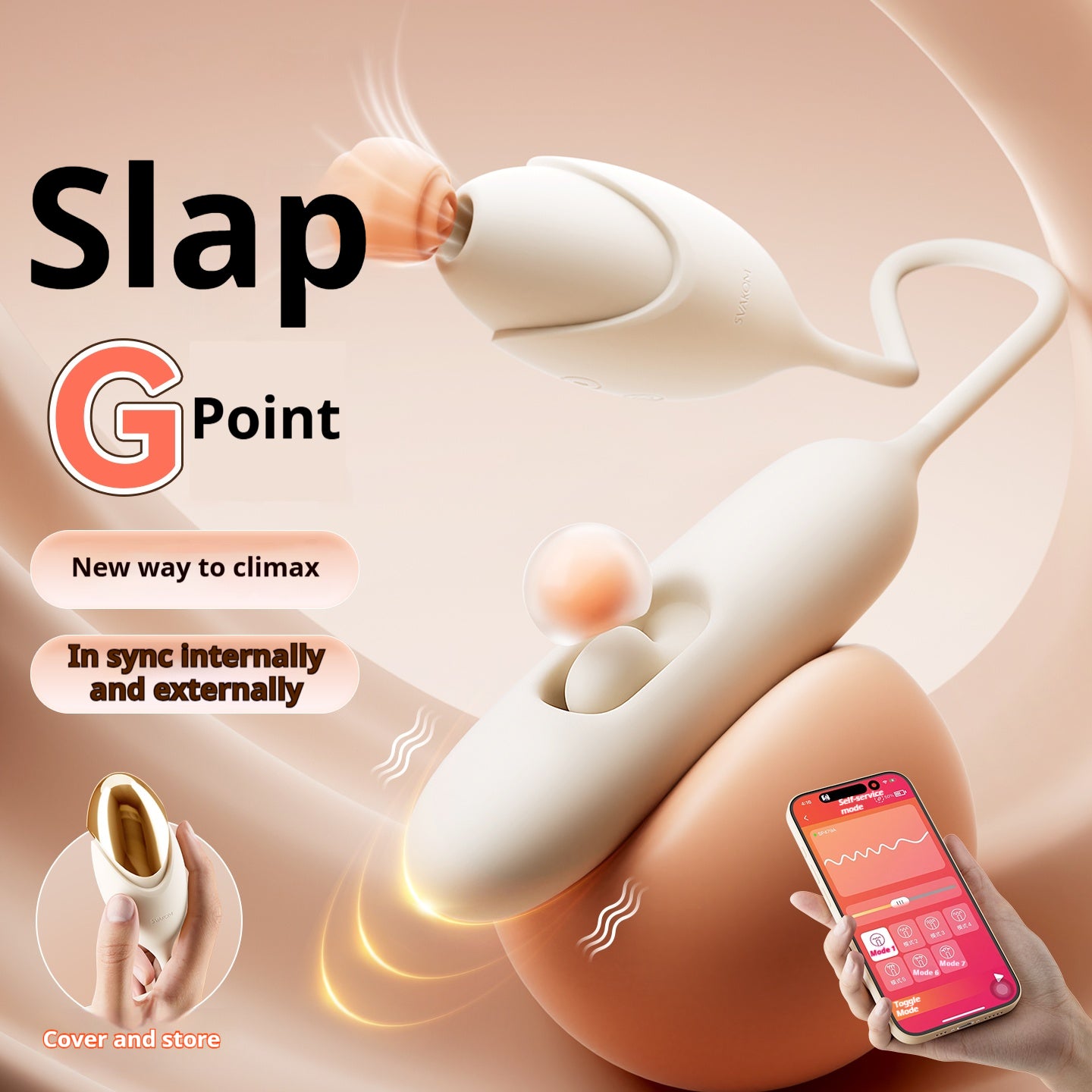 【Pink PoP】Women's use, egg jumping, vibration, slapping, sucking, multi-functional in one, with a built-in dust cover