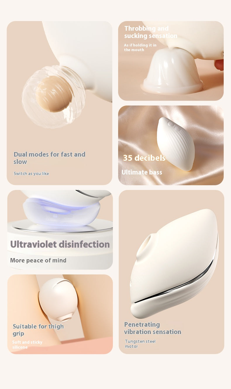 【Pink PoP】Little White Snail Female Sucking Vibration Massager