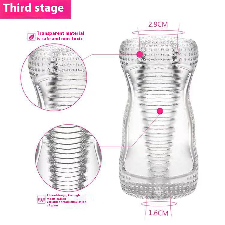【Pink PoP】Male Masturbator Sex Toys,TPE Male Masturbation Sleeve, 3D Realistic Texture Spiral Tunnel Stroker,Penis Training