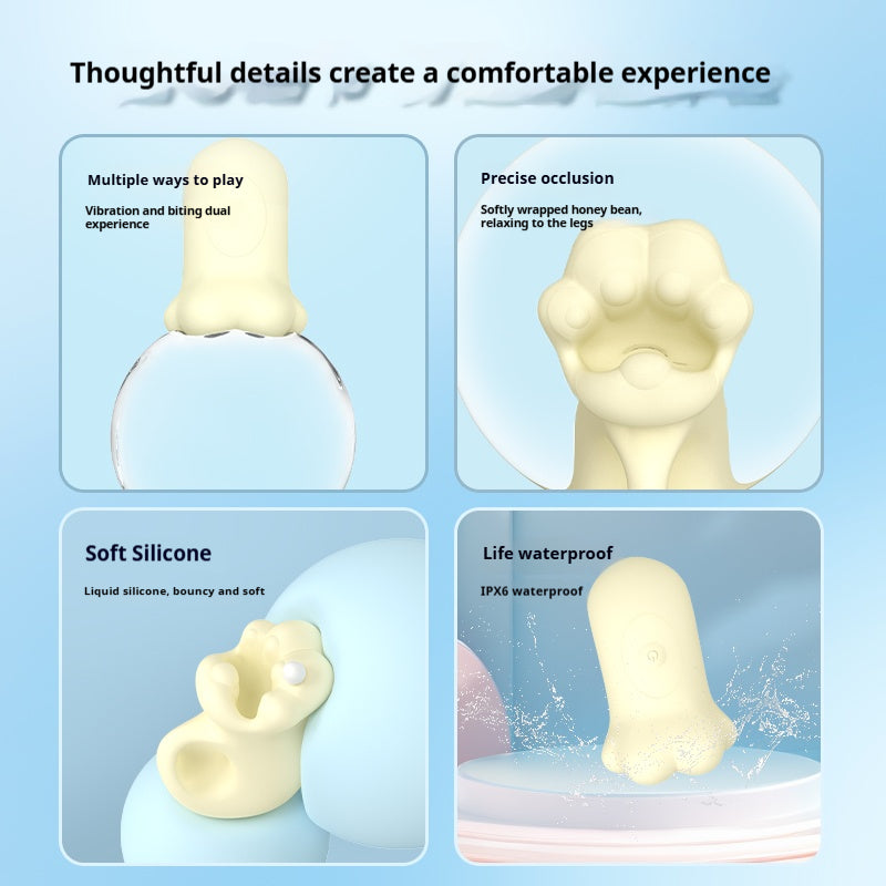 【Pink PoP】Bite vibration massager, sucking, realistic, full coverage, cat claw shape