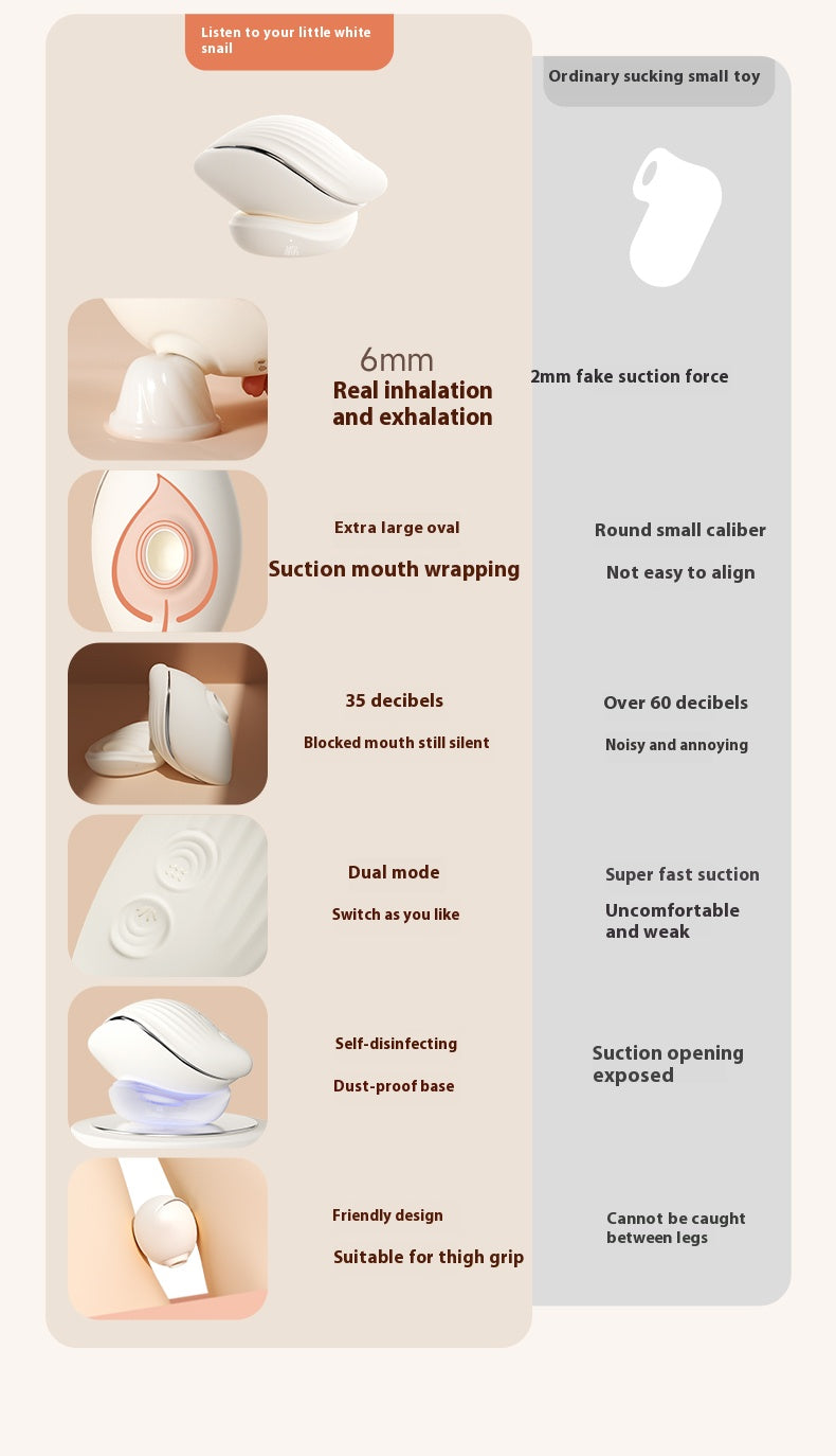 【Pink PoP】Little White Snail Female Sucking Vibration Massager