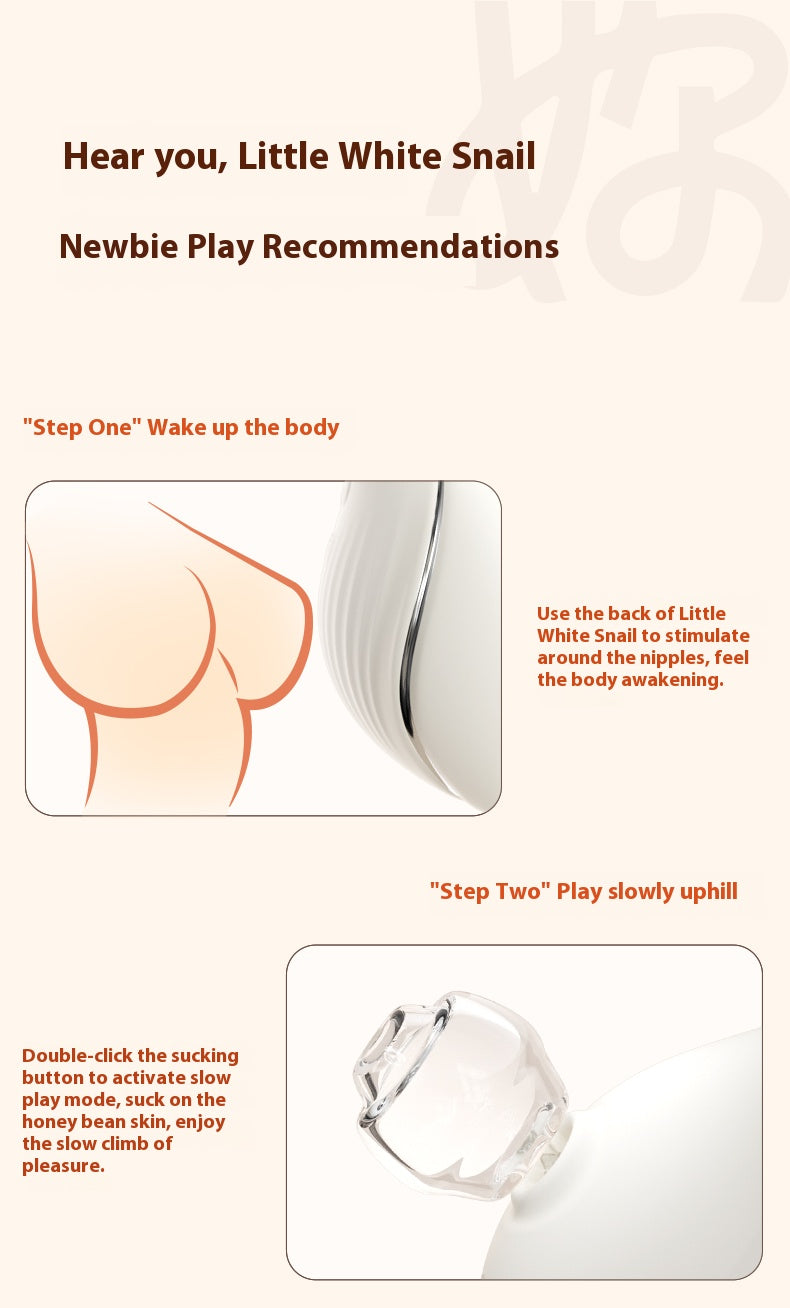 【Pink PoP】Little White Snail Female Sucking Vibration Massager