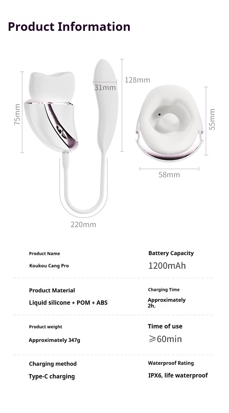 【Pink PoP】Koukouting PRO Model for Women's sucking and body bouncing eggs, multi-functional in one, tongue-like licking