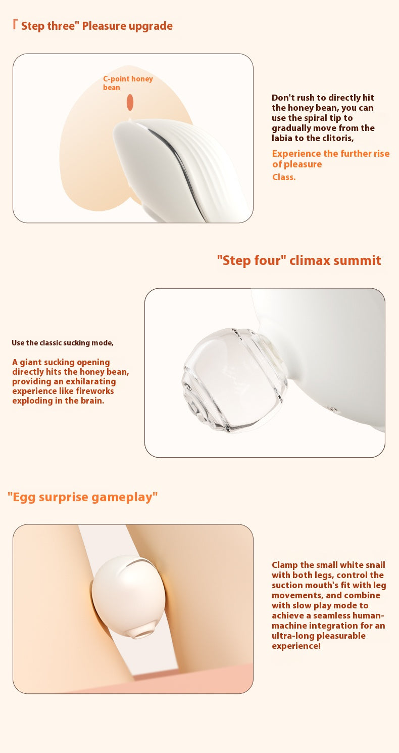 【Pink PoP】Little White Snail Female Sucking Vibration Massager