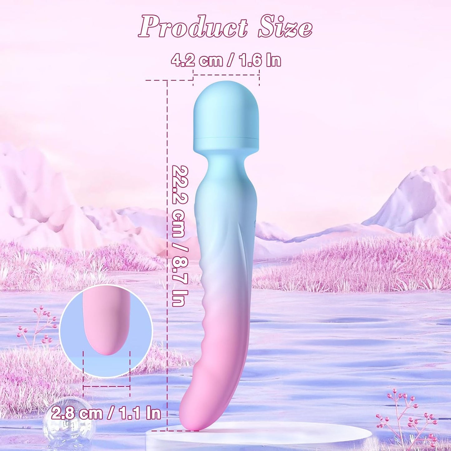 【Pink PoP】Vibrators Sex Toys,Clitoral Stimulator Dildo with 7 Vibrating Modes, Waterproof Heating Wand Massager, for Female and Couples