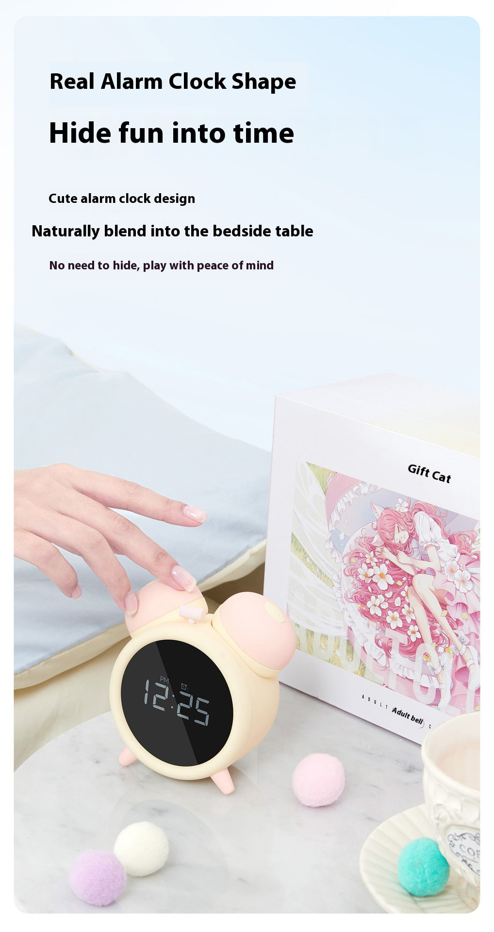 【Pink PoP】Adult bell, adult toys, women's products, vibration stick, masturbation, orgasm, clitoral sucking, sex toys, alarm clock, small and inconspicuous style