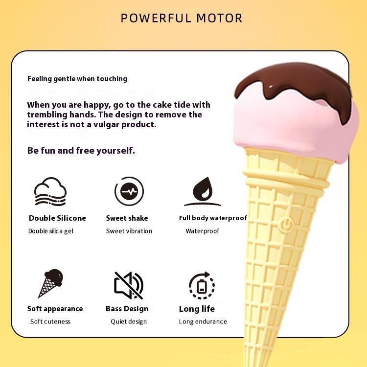 【Pink PoP】AV massage vibration stick for women with bass shock conceals ice cream style