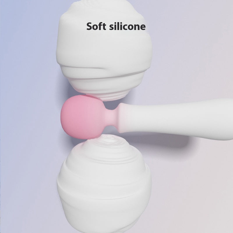 【Pink PoP】Women's vibration, compact and portable, cute and girlish, 360-degree rotatable, enlarged stick head