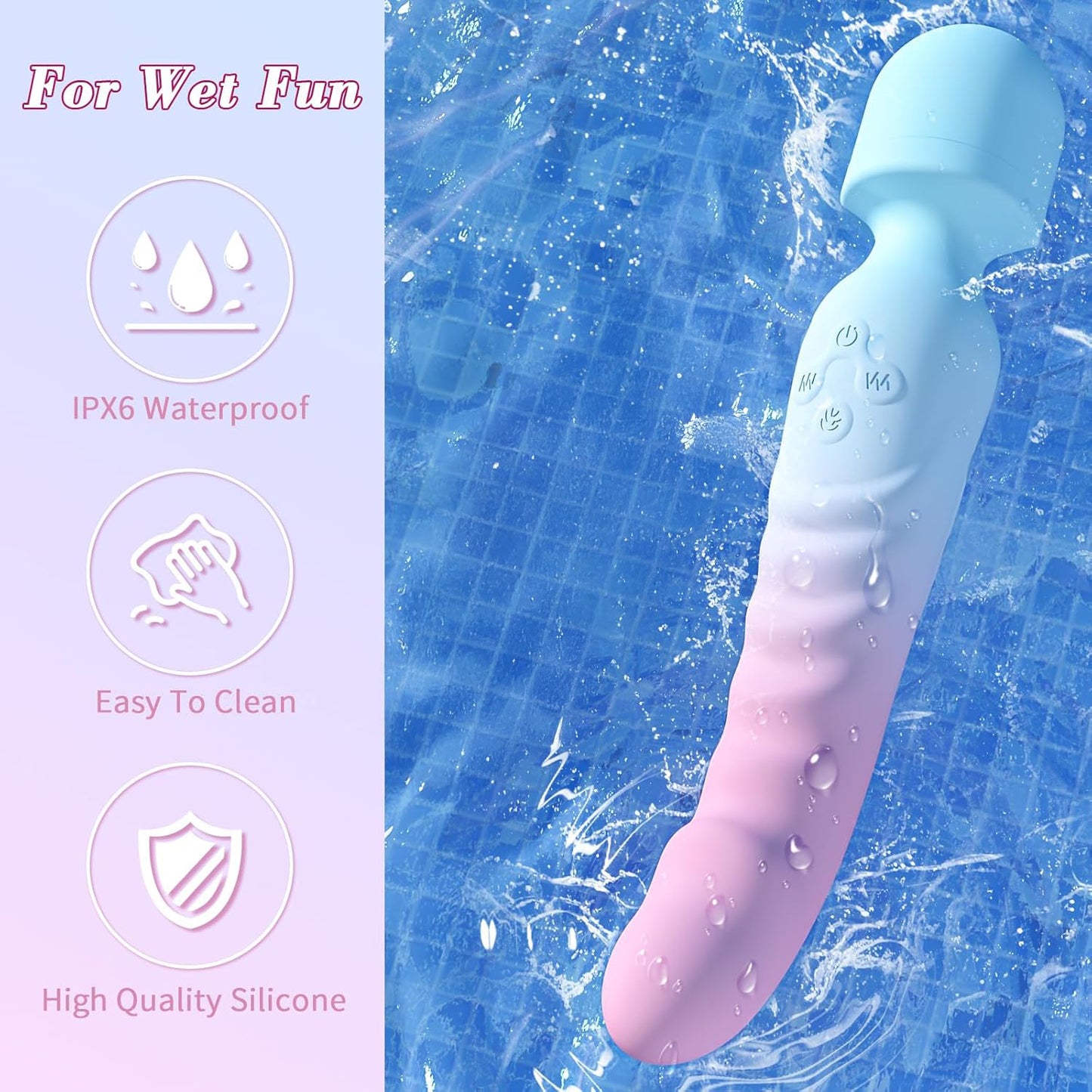【Pink PoP】Vibrators Sex Toys,Clitoral Stimulator Dildo with 7 Vibrating Modes, Waterproof Heating Wand Massager, for Female and Couples