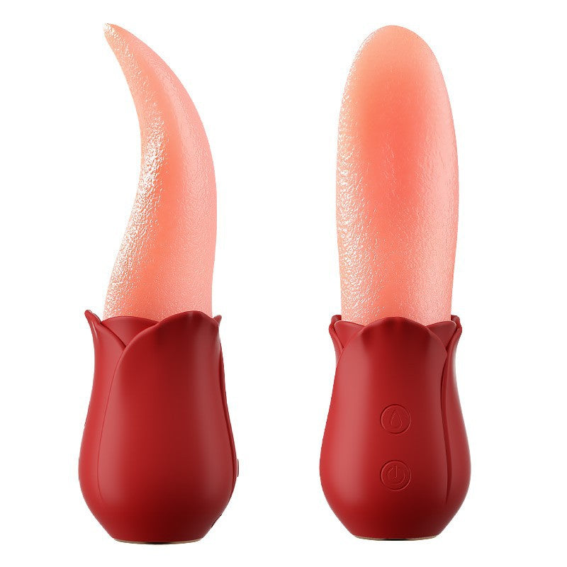 【Pink PoP】 Tongue shape 4 in 1 Tongue Thrusting Vibrators Sex Toys with 10 Vibration Mode & 10 Licking Clitoral