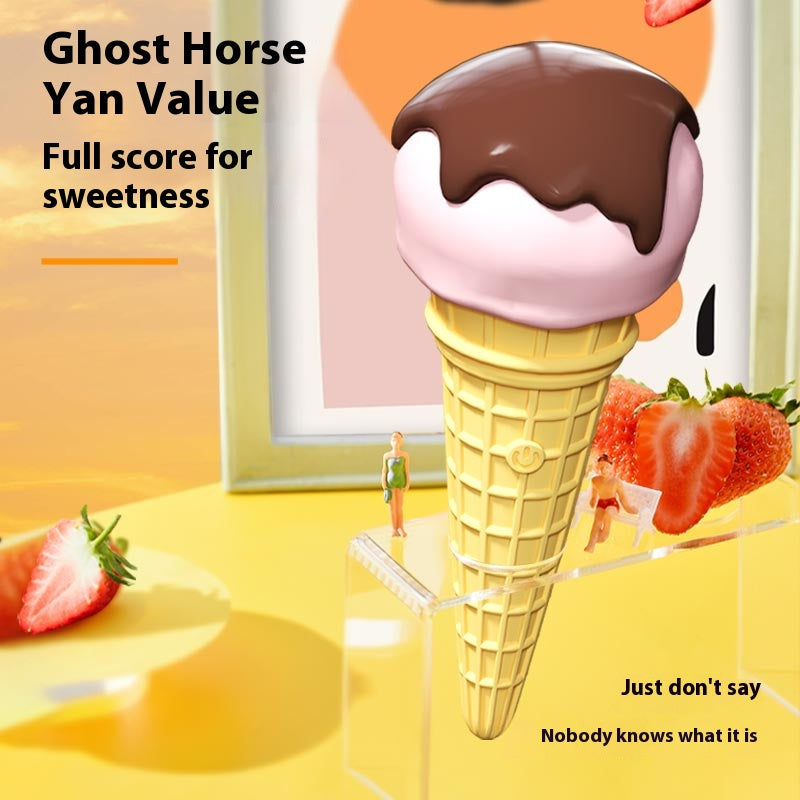 【Pink PoP】AV massage vibration stick for women with bass shock conceals ice cream style