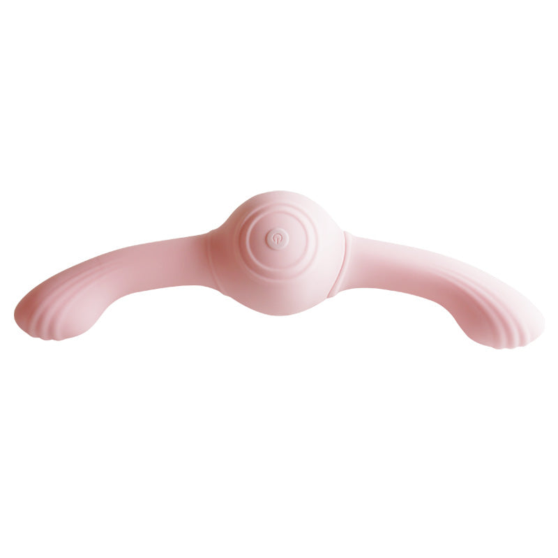 【Pink PoP】The pink two-headed dragon pulls the vibrating massage stick while playing with the pearl