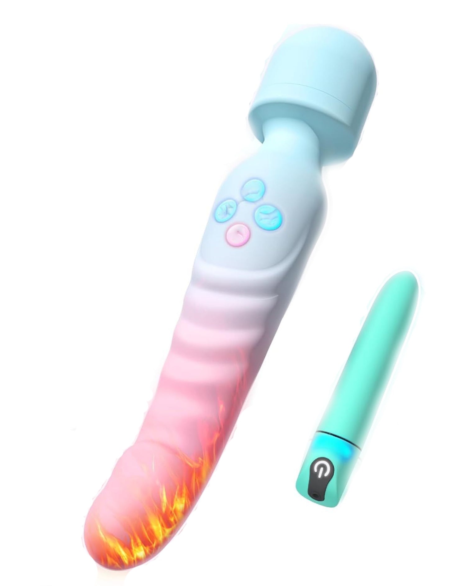 【Pink PoP】Vibrators Sex Toys,Clitoral Stimulator Dildo with 7 Vibrating Modes, Waterproof Heating Wand Massager, for Female and Couples