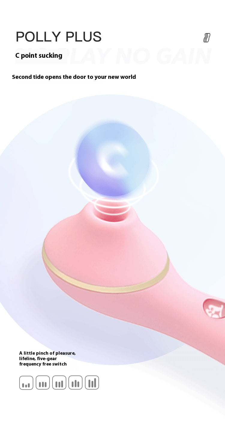 【Pink PoP】Polly PLUS Sucking vibration, c point sucking, continuous heating, 10 vibration levels, small and cute