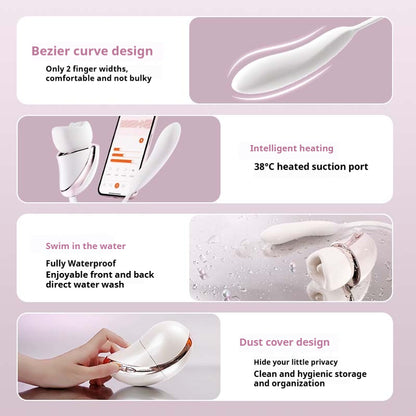 【Pink PoP】Koukouting PRO Model for Women's sucking and body bouncing eggs, multi-functional in one, tongue-like licking