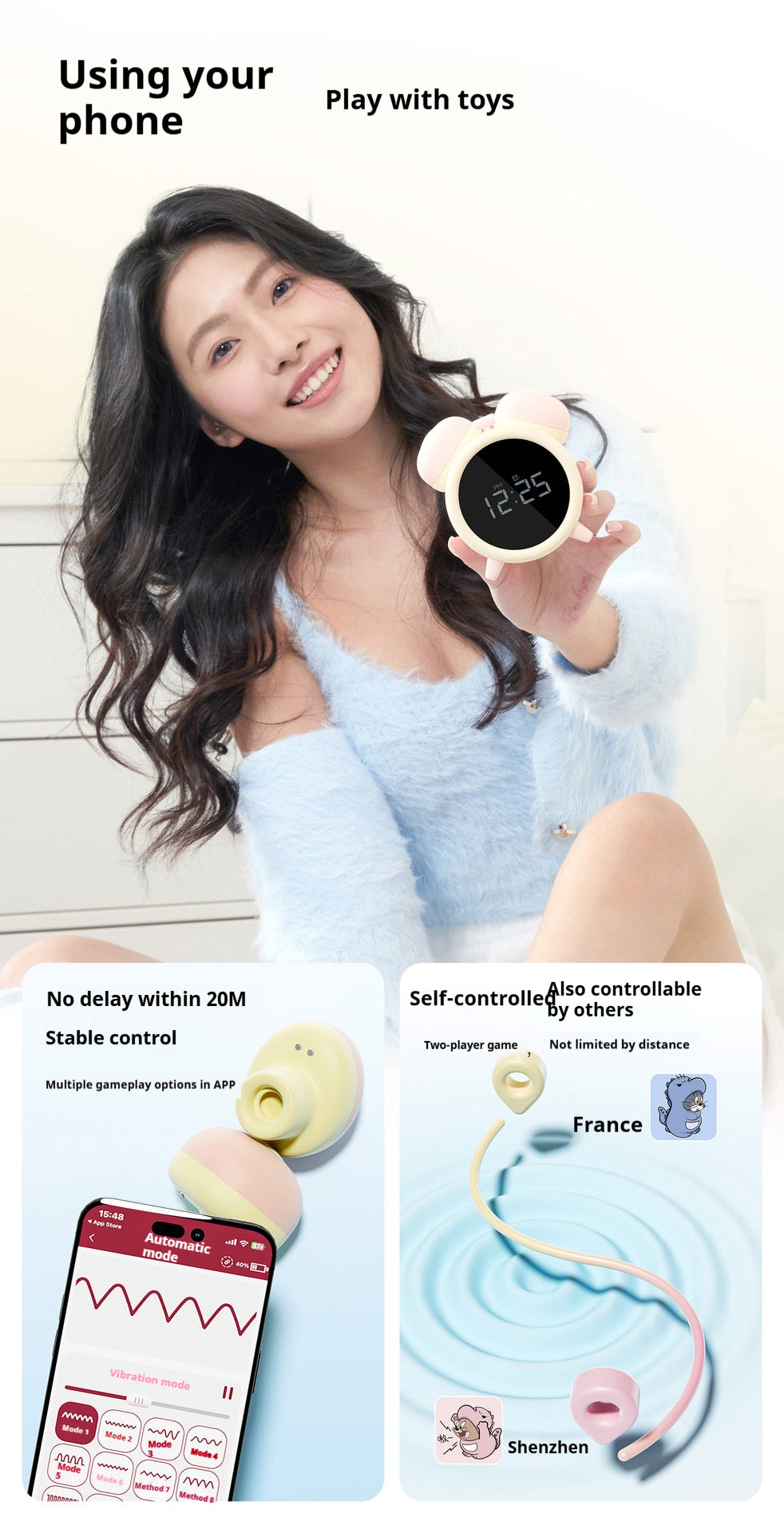 Alarm Clock-Shaped Internal Sucking Vibrator