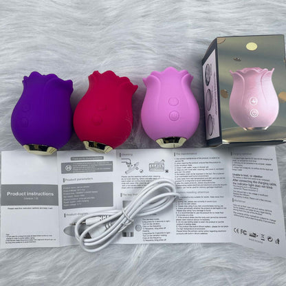 【Pink PoP】Vibrator G Spot Adult Toys For Women Egg Vibrators shape of a rose