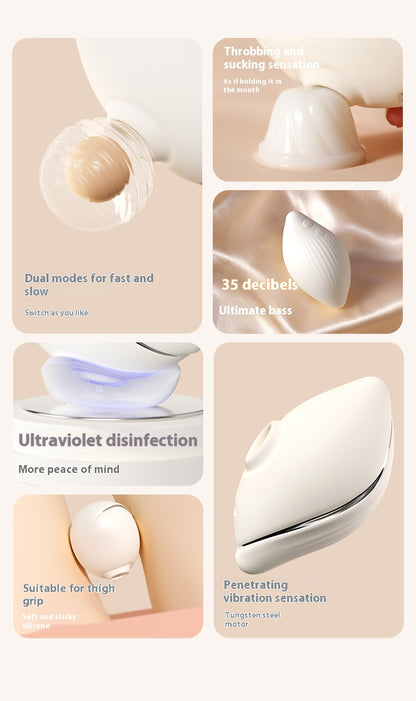【Pink PoP】Little White Snail Female Sucking Vibration Massager