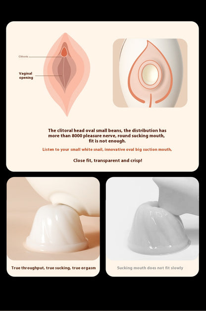 【Pink PoP】Little White Snail Female Sucking Vibration Massager