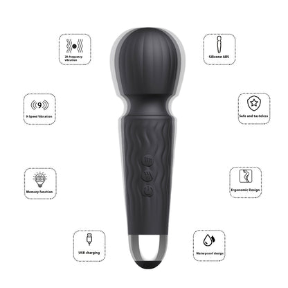 Janet Black Dual-Use Silicone Massage Vibrator
