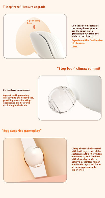 【Pink PoP】Little White Snail Female Sucking Vibration Massager