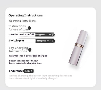 【Pink PoP】Vibrator For Women,3 Speeds & 2 Patterns,Lipstick Appearance, Compact And Portable, Dust-Proof, Automatic Sucking, Stop Immediately After Picking Up, Soft Silicone, Life-Grade Waterproof, Silent,Concealed Shape