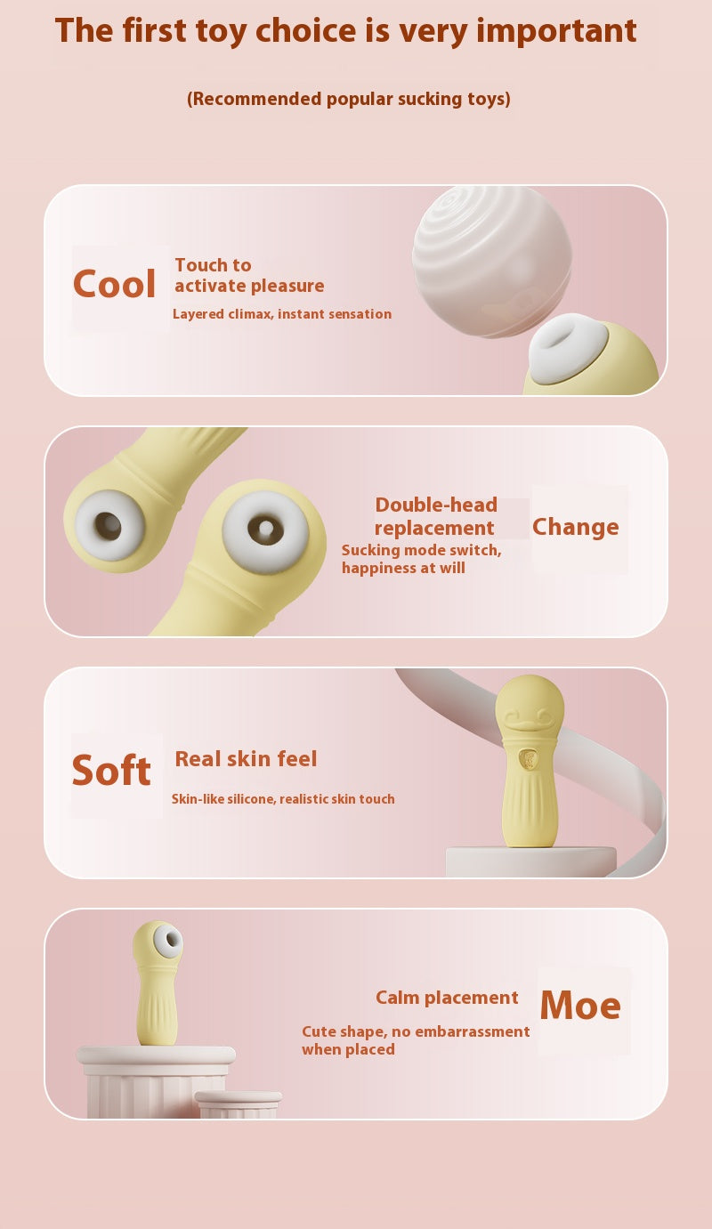 【Pink PoP】Suck the vibration stick, suck at point c, the suction head is replaceable, soft and skin-like