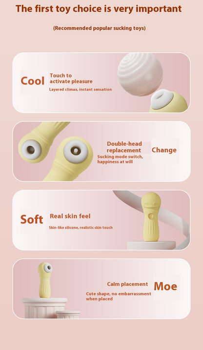 【Pink PoP】Suck the vibration stick, suck at point c, the suction head is replaceable, soft and skin-like