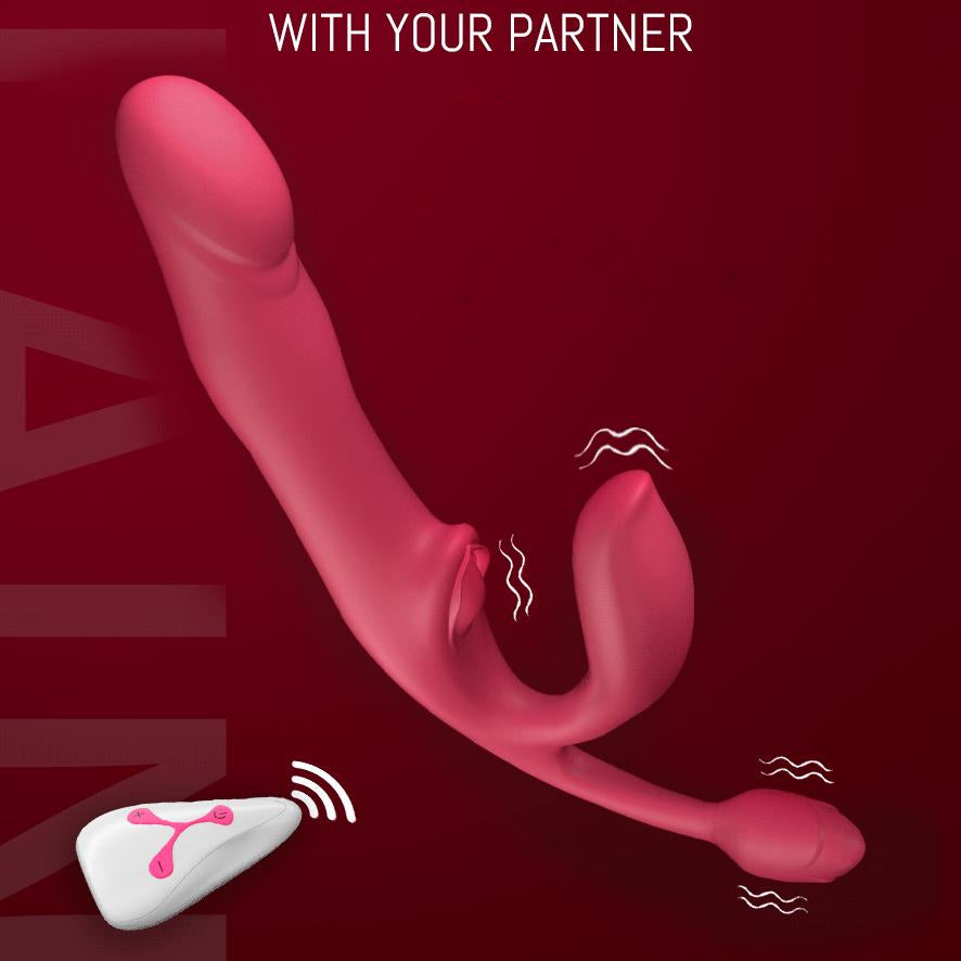 Lesbian Wireless Remote Control Telescopic Vibrator