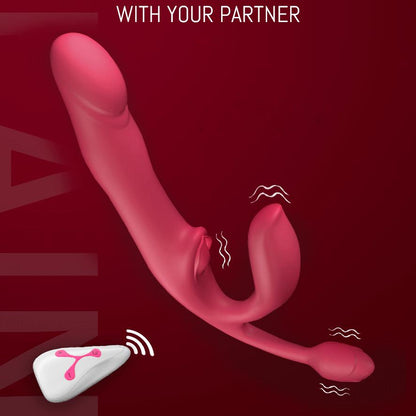 Lesbian Wireless Remote Control Telescopic Vibrator