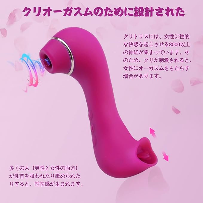 Vibrator Suction Device "Ultra-high Speed Tongue Licking 10 Suction Levels + 10 Tongue Licking Modes" Clitoral Vibrator Nipple Stimulation Clitoral Stimulation Vibrator Soft Silicone Silent Completely Waterproof Adult Toy Adult Product (Pink)