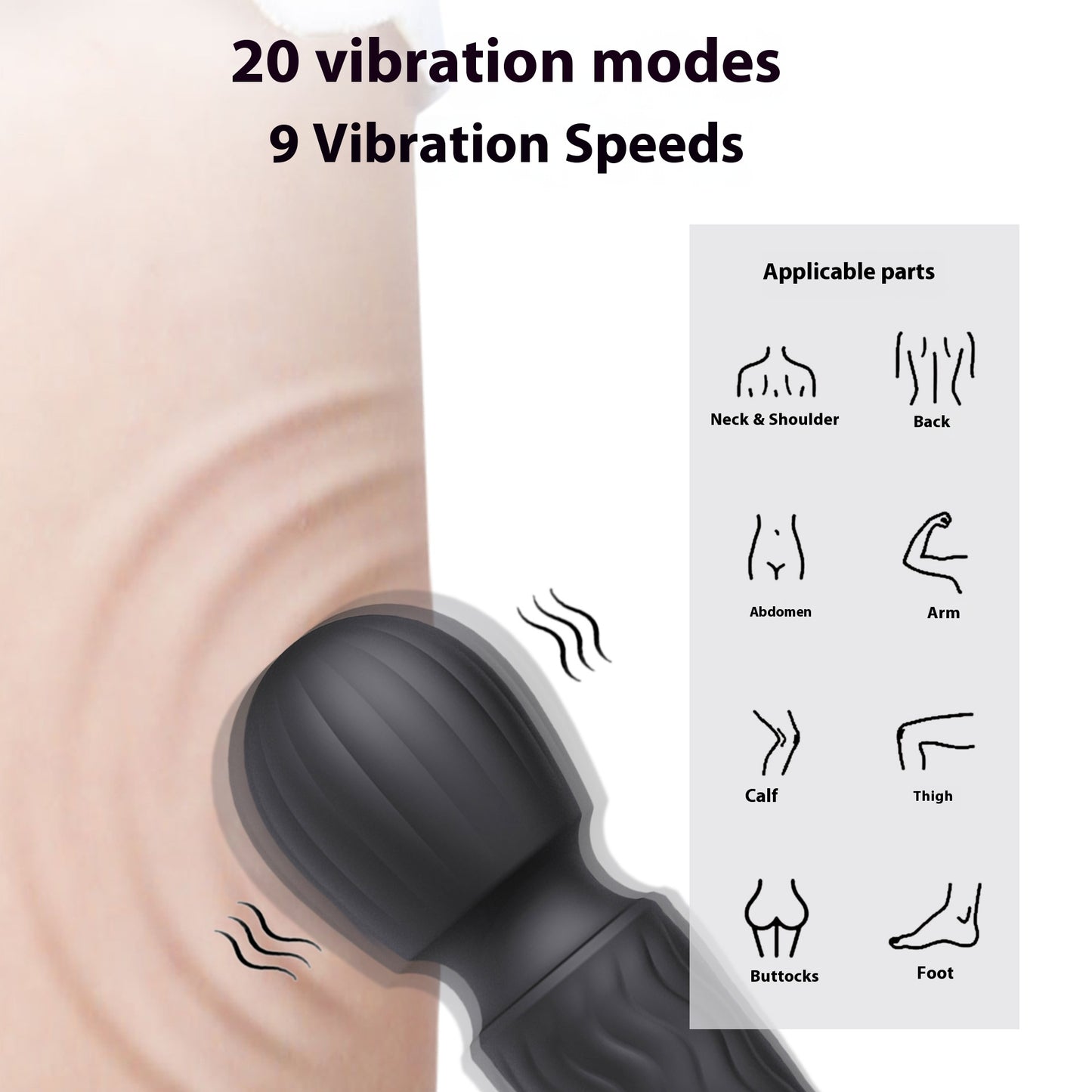 Janet Black Dual-Use Silicone Massage Vibrator
