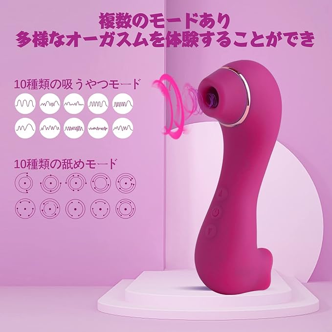 Vibrator Suction Device "Ultra-high Speed Tongue Licking 10 Suction Levels + 10 Tongue Licking Modes" Clitoral Vibrator Nipple Stimulation Clitoral Stimulation Vibrator Soft Silicone Silent Completely Waterproof Adult Toy Adult Product (Pink)