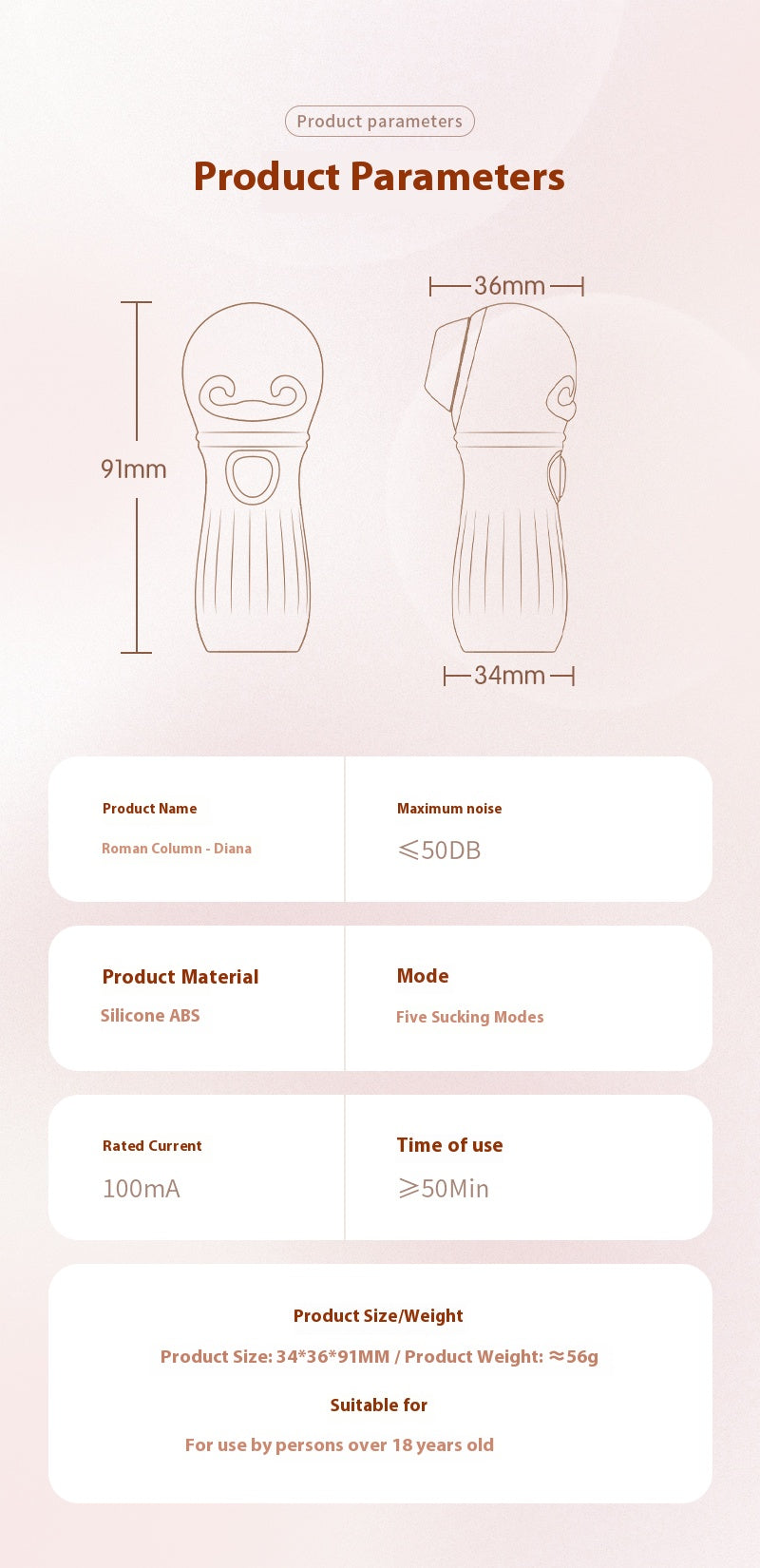 【Pink PoP】Suck the vibration stick, suck at point c, the suction head is replaceable, soft and skin-like