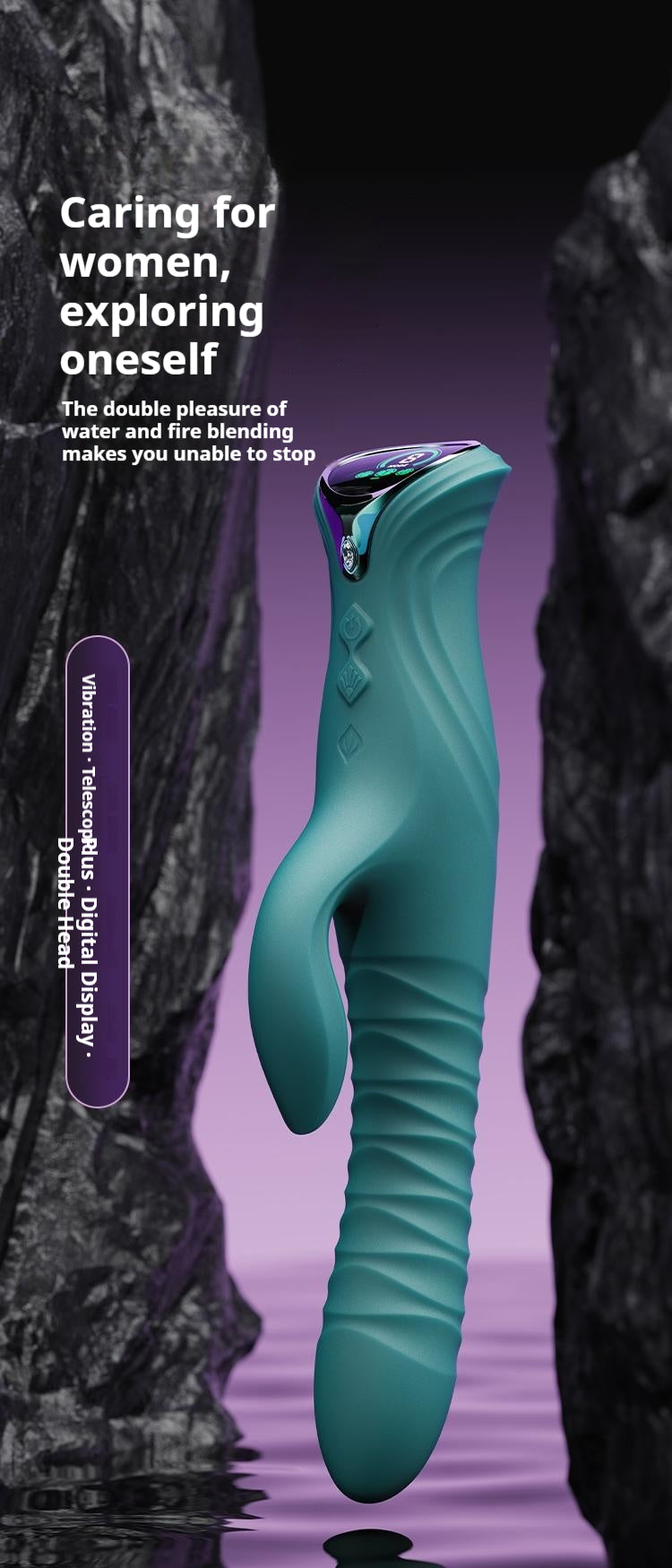 Snake Female Double-Headed Telescopic Vibrator