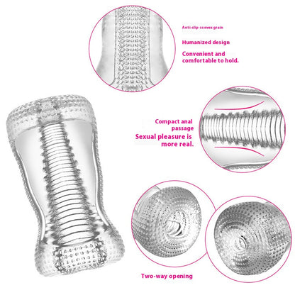 【Pink PoP】Male Masturbator Sex Toys,TPE Male Masturbation Sleeve, 3D Realistic Texture Spiral Tunnel Stroker,Penis Training