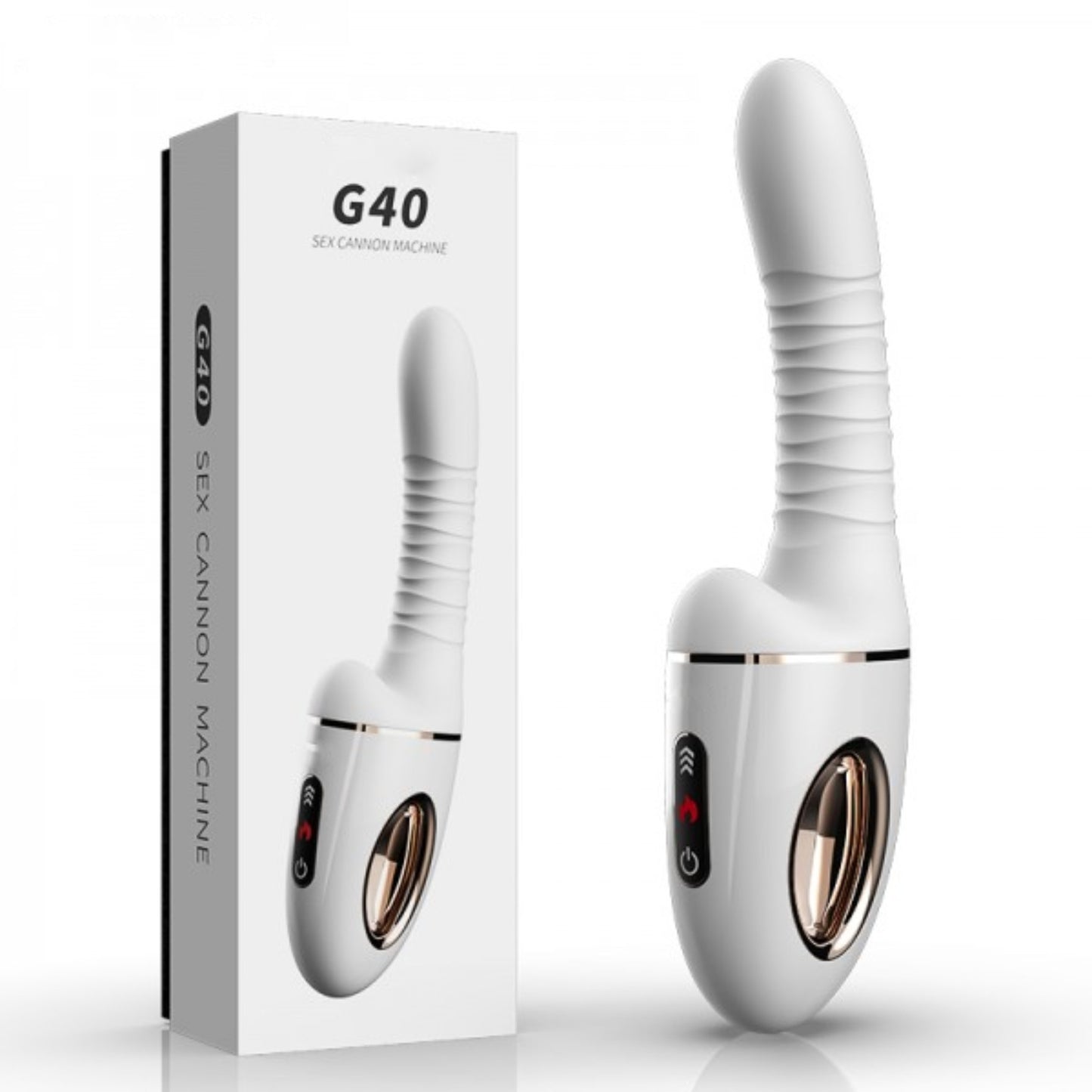 【Pink PoP】Women's telescopic cannon machine, intelligent heating dual strong vibration, telescopic vibration can be carried out simultaneously, soft silicone, 40° temperature rise USB magnetic charging