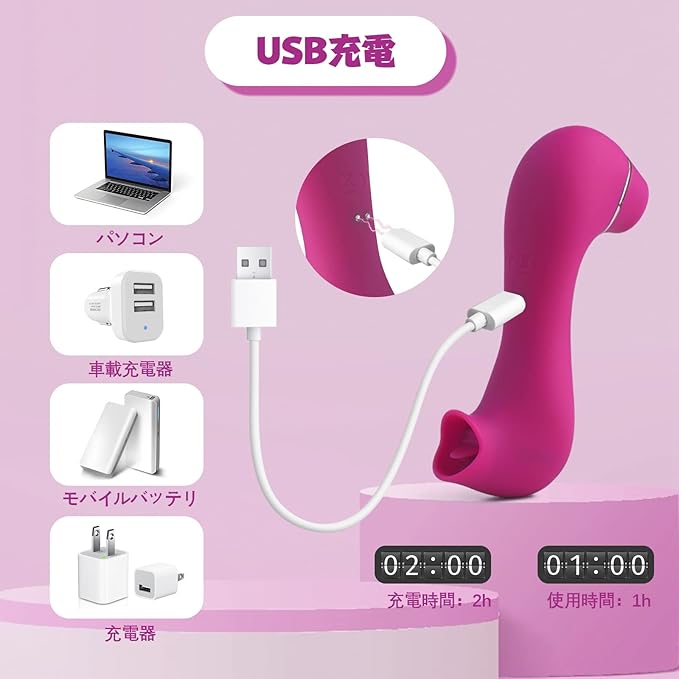 Vibrator Suction Device "Ultra-high Speed Tongue Licking 10 Suction Levels + 10 Tongue Licking Modes" Clitoral Vibrator Nipple Stimulation Clitoral Stimulation Vibrator Soft Silicone Silent Completely Waterproof Adult Toy Adult Product (Pink)