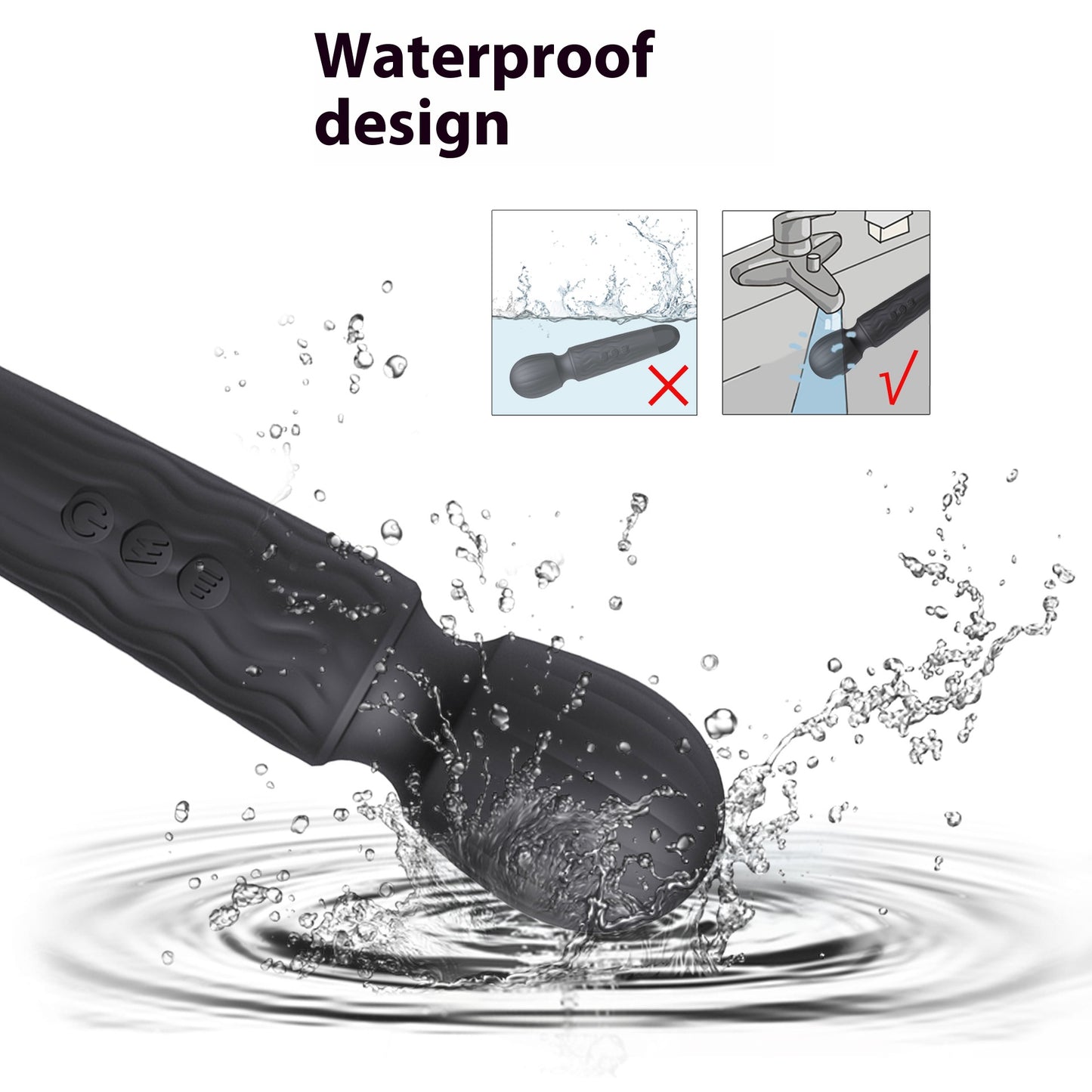 Janet Black Dual-Use Silicone Massage Vibrator