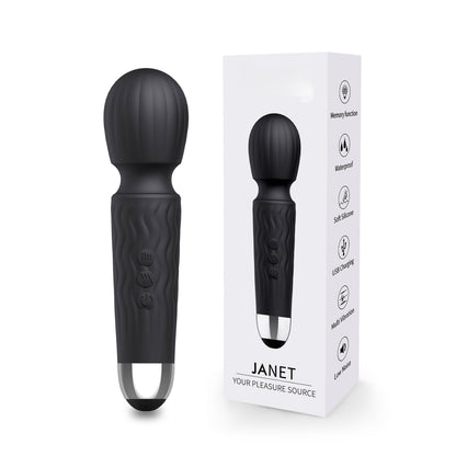 Janet Black Dual-Use Silicone Massage Vibrator