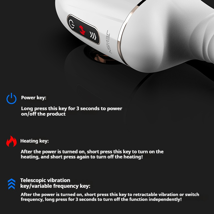 【Pink PoP】Women's telescopic cannon machine, intelligent heating dual strong vibration, telescopic vibration can be carried out simultaneously, soft silicone, 40° temperature rise USB magnetic charging