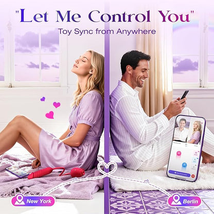 Female Vibrator Dildo Sex Toy - MOOLIGIRL Rose Sex Toy with Push G-spot Vibrator and 10 Suction Modes for Clitoral Nipple Stimulation Double-headed Dildo Adult Sex Toy Couple Game