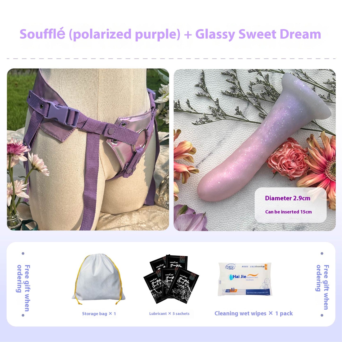 【Pink PoP】Women's wearable prosthetic penis Four Loves Lesbian
