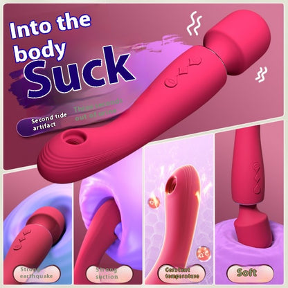 【Pink PoP】AV stick sucking vibrating stick dual-purpose in one can be heated and the silk slides into the body